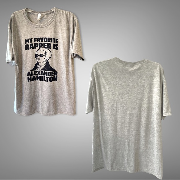 JERZEES® Dri-Power® 100% Polyester T-Shirt w/ Alexander Hamilton My Fav rapper - Picture 2 of 4